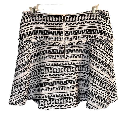 Banana Republic Womens Black Cream Jacquard Print Lined Textured Mini Skirt Sz 4 - Picture 10 of 12